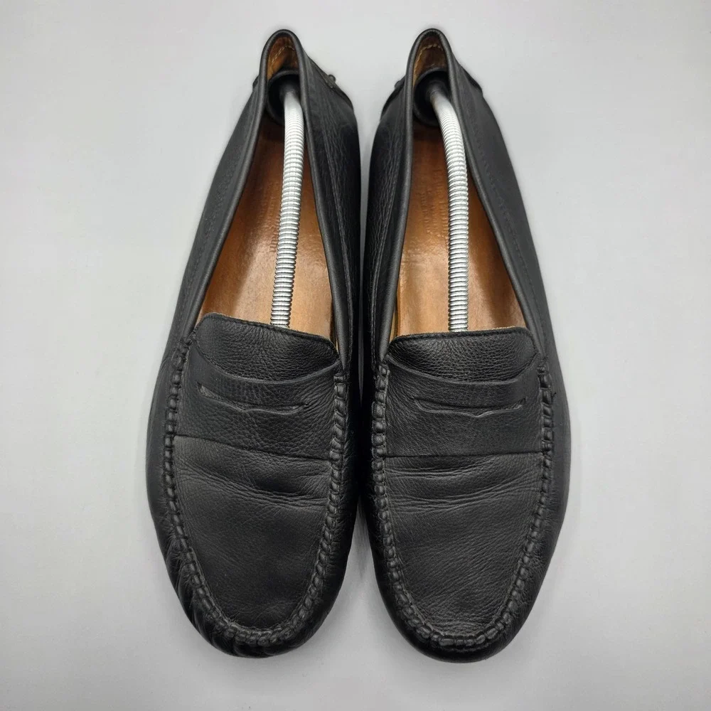 Bruno Parmigiani Penny Loafers Mens 45‎ Black Leather Driving Moccasin READ